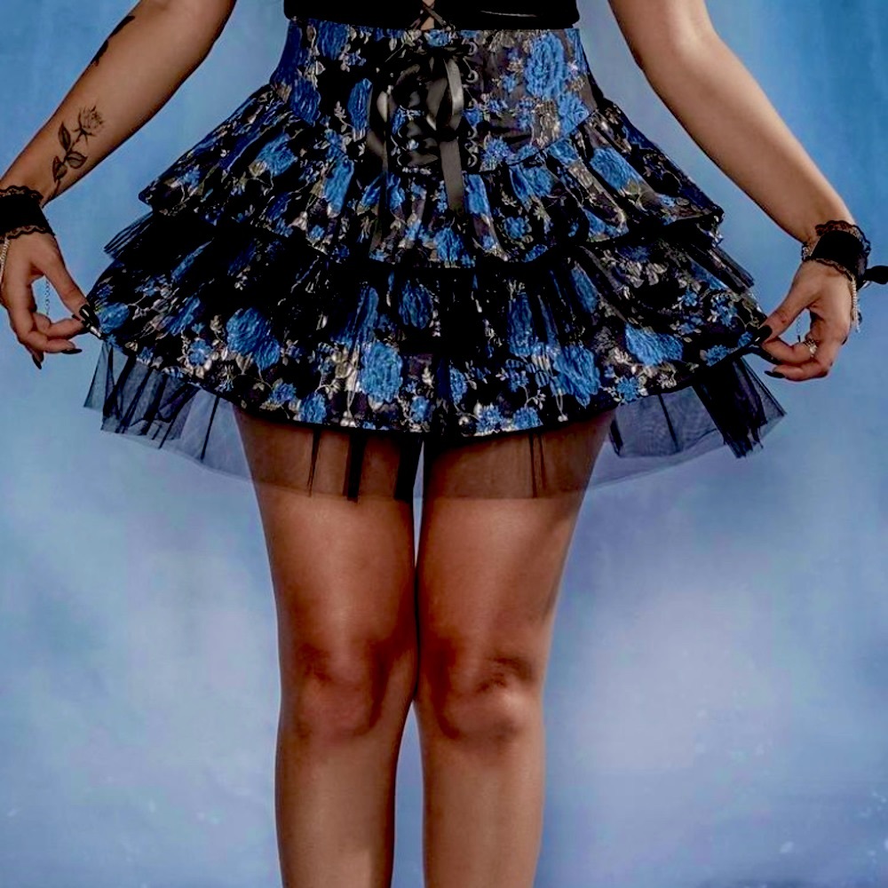 Dolls Kill Fanged Faerie Brocade Mini Skirt